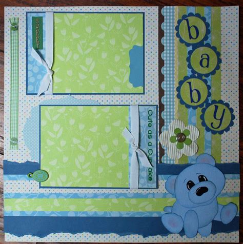 BABY BOY Cute as a Cupcake SweeT BabY premade scrapbook page | Baby boy scrapbook layouts, Boy ...