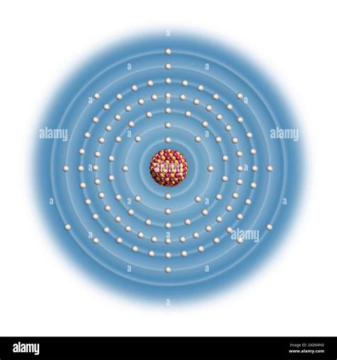 Lawrencium (Lr). Diagram of the nuclear composition and electron ...