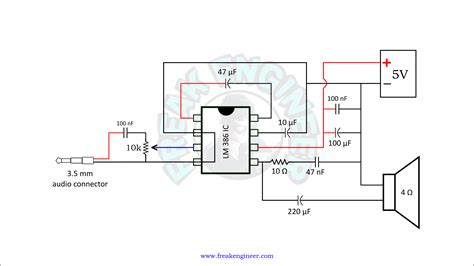 Audio Amplifier Using Lm386 Circuit Diagram