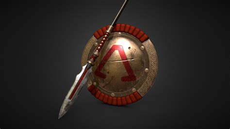 Spartan Spear and Shield - Download Free 3D model by EnviArt [967995f ...