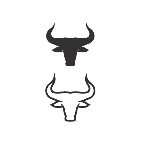 Bull and buffalo head cow logo design vector animal horn 2989704 Vector ...