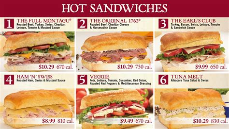 Earl of Sandwich Menu Boards :: Behance