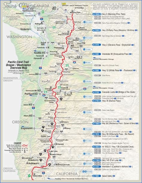 Oregon Hiking Trail Maps - ToursMaps.com