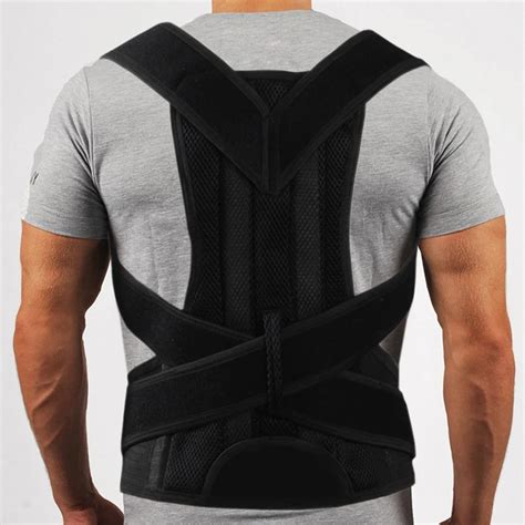 Adjustable Adult Corset Back Posture Corrector Therapy Shoulder Lumbar Brace Spine Support Belt ...