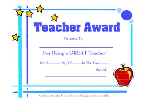 Best Teacher Certificate Templates Free - Sample Professional Templates