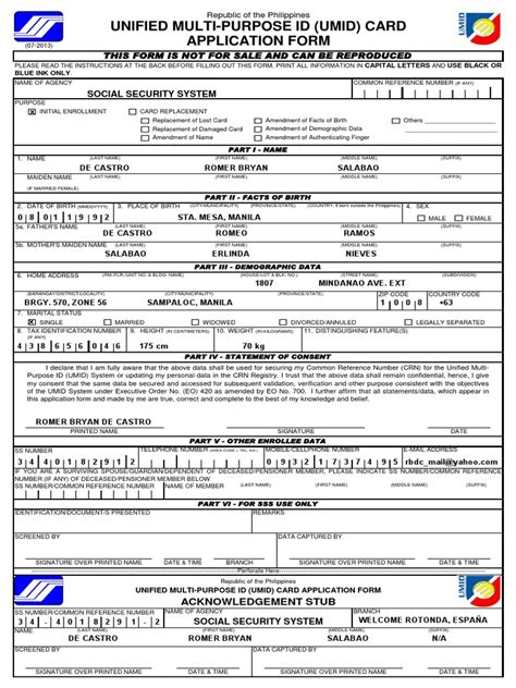 SSSForms UMID Application | Licensure | Identity Document