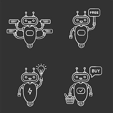 Chatbots Chalk Icons Set Smart Ai Sketch Vector, Smart, Ai, Sketch PNG and Vector with ...