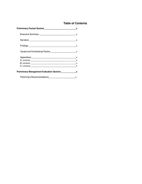 Aviation accident investigation template in Word and Pdf formats - page ...