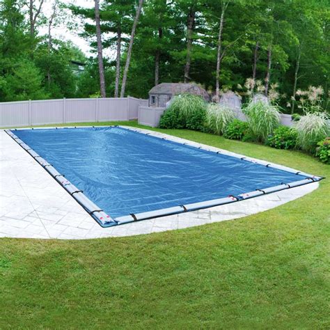 Pool Mate 10 Year Heavy-Duty Mesh Blue In-Ground Winter Pool Cover, 20 ...