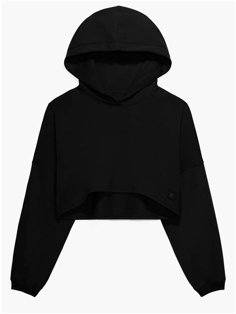 Essential Cropped Hoodie in Black | SAVAGE X FENTY