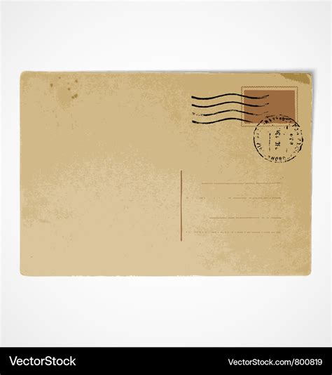 Old vintage postcard back Royalty Free Vector Image