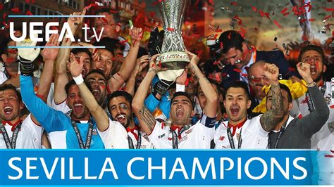 Watch the moment Sevilla lifted the UEFA Europa League trophy - YouTube