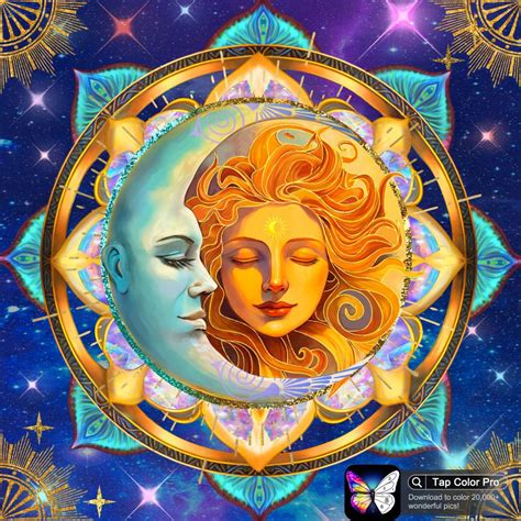 Love Moon, Sun Moon Stars, Coloring Apps, Color By Numbers, Stained ...