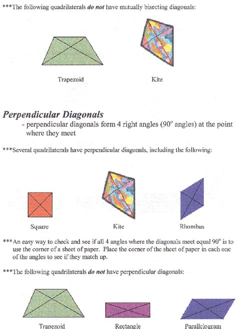 Diagonals of Quadrilaterals -- Perpendicular, Bisecting or Both