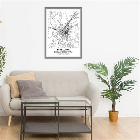 City Map of BIJELJINA Home Decor Wall Decor Office Map Travel Map Print ...