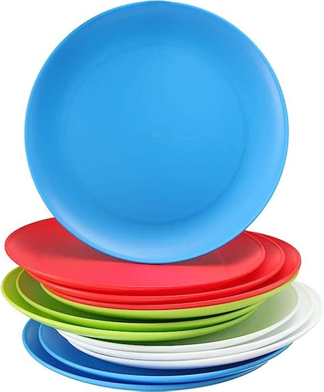 Set of 12 – Plastic Kids Plates - 9 Inch Kid Plates - Reusable Kids plate – Dinner Plastic ...