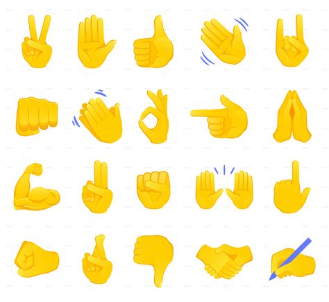 Hand Gesture Emojis Collection, Vectors | GraphicRiver