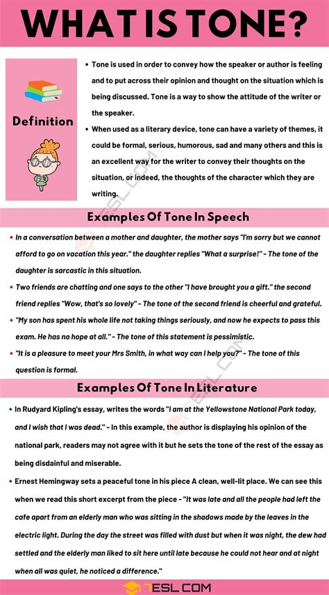 Tone: Definition and Useful Examples of Tone in Speech and Literature in 2021 | Essay writing ...