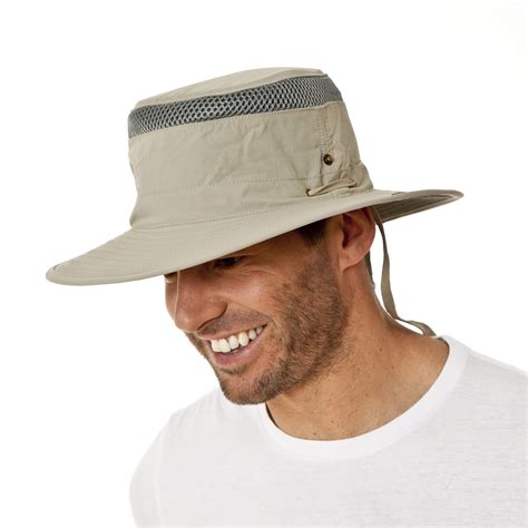 i-Smalls Men's Summer Vented Wide Brim Bush Hat with Chin Strap | eBay