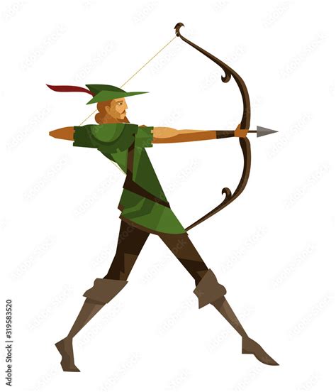 robin hood ranger archer aiming Stock Vector | Adobe Stock