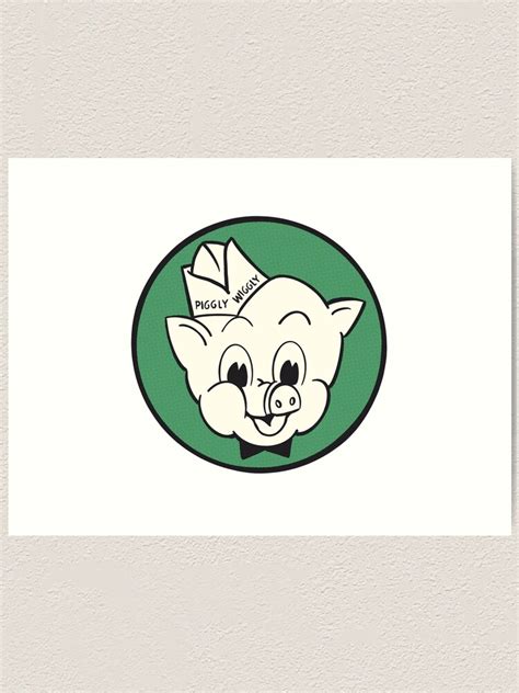 "Piggly Wiggly supermarkets 1950's character pig logo" Art Print for Sale by Derwatt | Redbubble