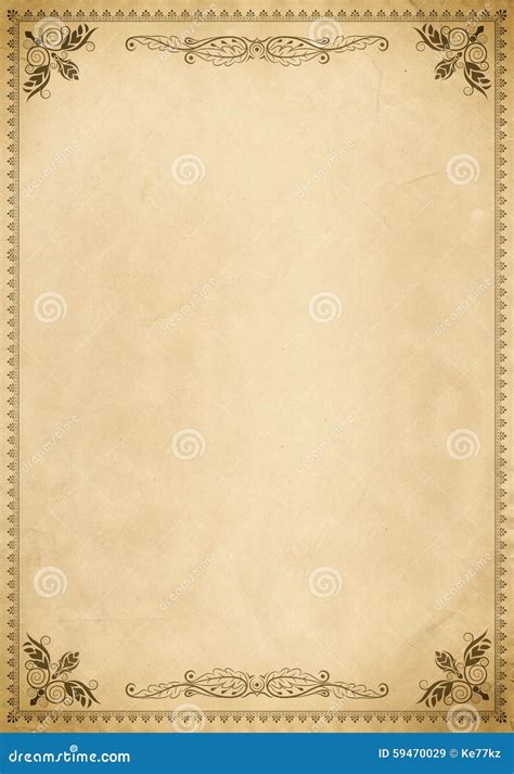 Old Paper Background With Vintage Border. Royalty-Free Stock Photo ...