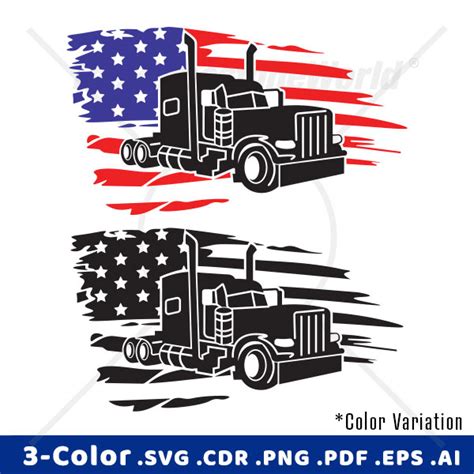 Trucker Flag SVG Design Instant Download