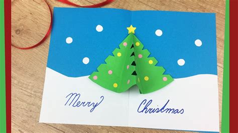 DIY Christmas gift card with Pop Up Tree | Easy to do with kids - YouTube