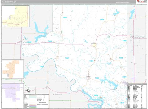 Osage County, OK Wall Map Premium Style by MarketMAPS - MapSales