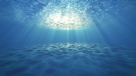 Blue ocean bottom with bubbles and light rays deep underwater background animation 13331934 ...