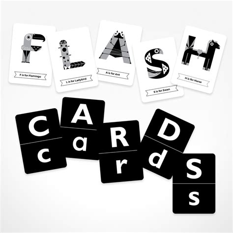 Black & White Alphabet Flash Cards by The Jam Tart