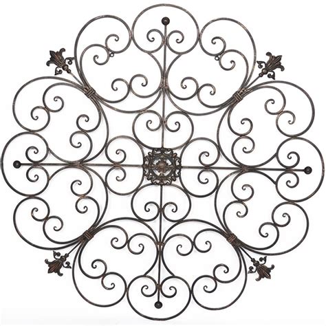 Round Fleur Metal Wall Decor