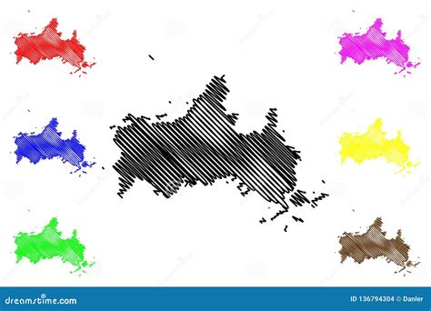 Yamaguchi Prefecture Map Vector Stock Vector - Illustration of archipelago, isolated: 136794304