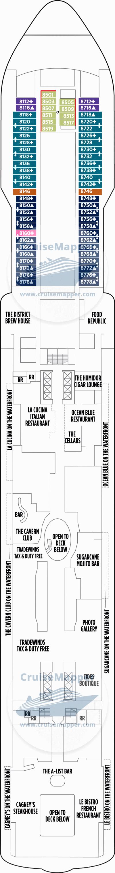 Norwegian Joy deck 8 plan | CruiseMapper