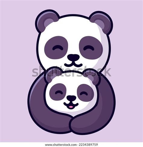 Cute Cartoon Panda Mom Hugging Baby Stock Vector (Royalty Free ...