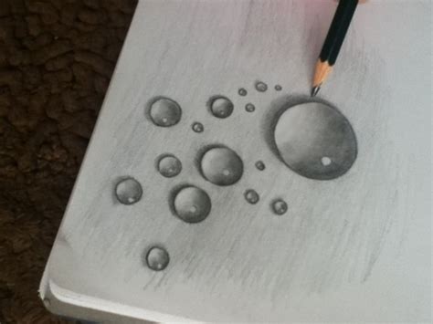 Realistic Water Drop Pencil Drawing