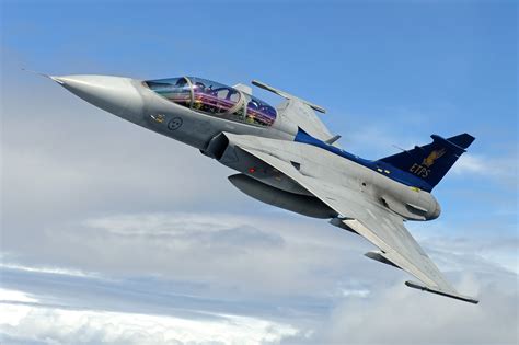 Blue and white fighter jet, aircraft, military aircraft, JAS-39 Gripen, Swedish Air Force HD ...