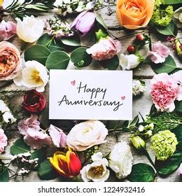 Happy Anniversary Card Flowers Stock Photo 1224932416 | Shutterstock