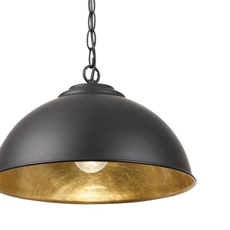 Black Domed Industrial Pendant Light | Home Lighting