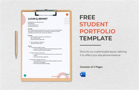 Free Student Portfolio Template - Download in Word, Apple Pages | Template.net