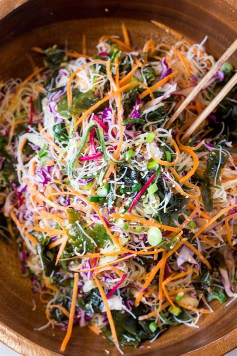 Rice noodle salad with sesame dressing - Lazy Cat Kitchen | Raw food recipes, Vegetarian recipes ...