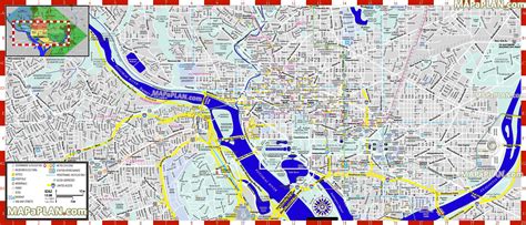 Washington DC top tourist attractions map - Inner city centre detailed street travel guide with ...