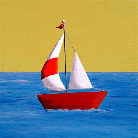 Lil Sailboat Painting | Folk Art - Naive Art | Pinterest | Sailboat ...