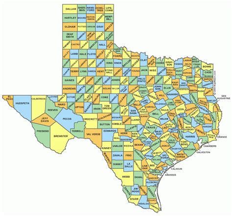 Map Of Texas Counties With Names - Printable Maps Online