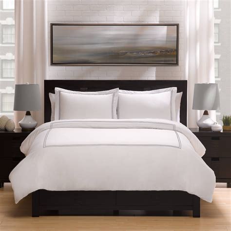 Hotel Luxury 100% Cotton Percale 3 Piece Duvet Set with Satin Stitching - Walmart.com