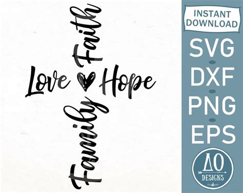 Faith Hope Love Svg Faith SVG Faith Cross Svg Easter Cross - Etsy | Cross svg, Faith hope love ...