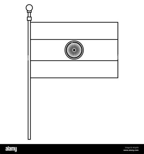 Indian Flag Clip Art Black And White