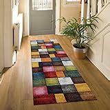 Paco Home Short Pile Living Room Rug -Colourful Squares Design ...