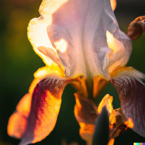 photo of iris flower in a sun set, f/2, ISO 100, | DALL·E 2 | OpenArt
