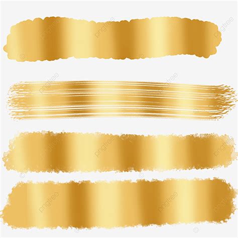 Gold Paint Brush White Transparent, Gold Paint Brush Set Illustration, Gold, Paint, Abstract ...